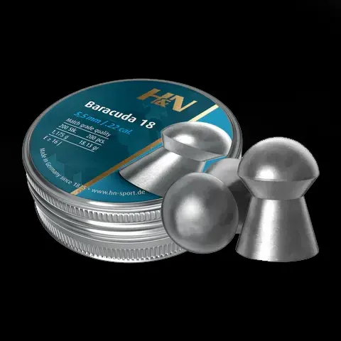 H&N Baracuda 18, .22 Cal, 18.13 Grains, Round Nose, 200ct-1.1